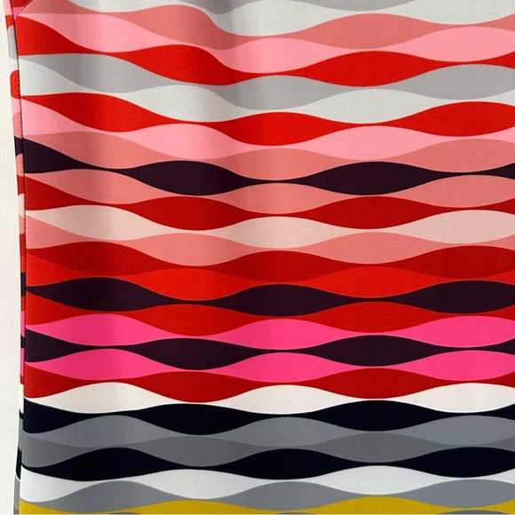 Trina Turk Mod Sheath Dress Sz 2 Multicolor Op Art Retro 60s - Picture 7 of 11